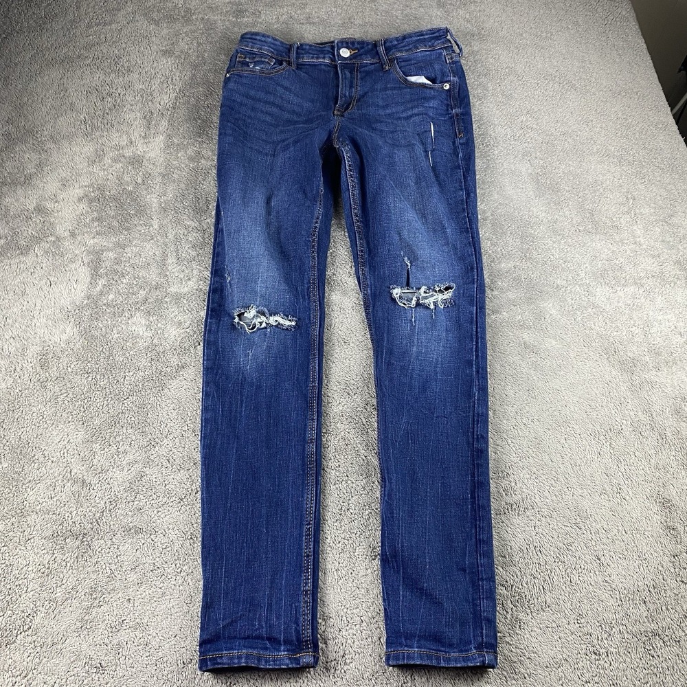 Old Navy Slim Jeans Womens 6 Blue Mid Rise Stretch Distressed